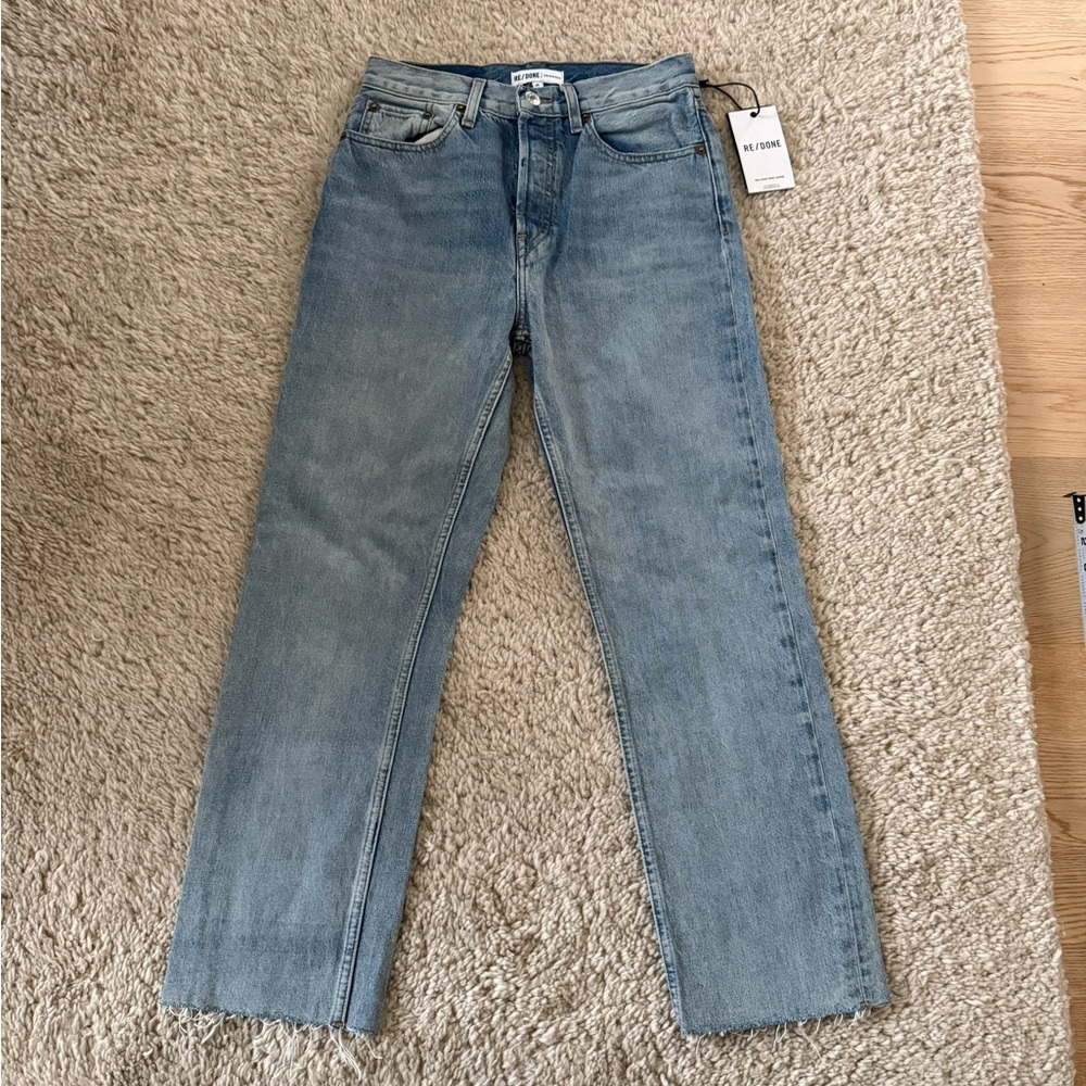 RE/DONE Women's High Rise Stove Pipe Blue Jean Size 26 NWT